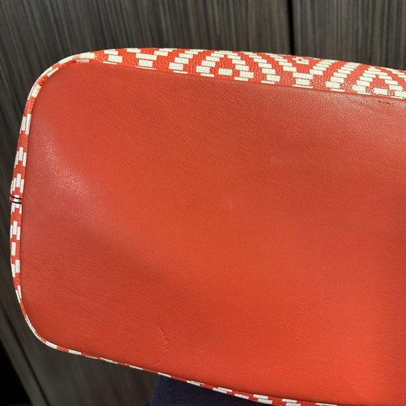 INC International Concepts Reyna Popsicle Tote Faux Leather Large Bag Red Yellow - Picture 9 of 14